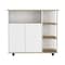 Tuhome Paprika Kitchen Cart, Four Casters, Four Open Shelves, Double Door Cabinet, Light Oak/White MDB7166 - alternate 7